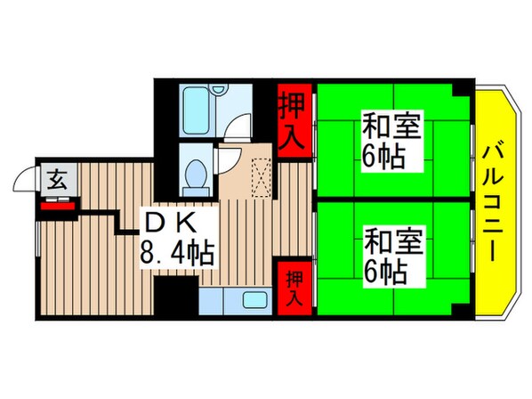 サンコーポ勝田台Ｃ棟(403)の物件間取画像